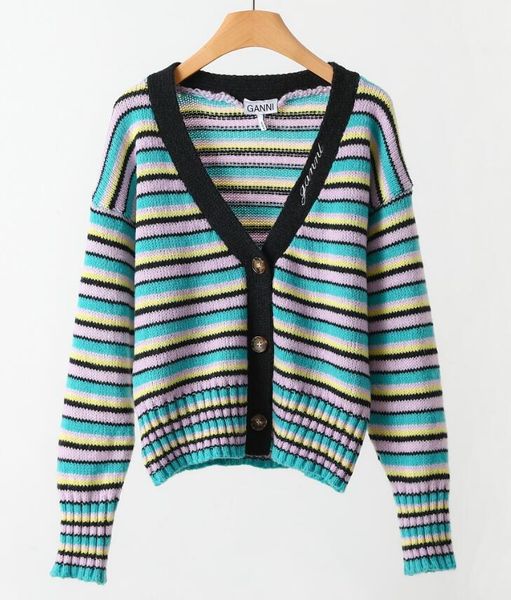 gannni sweaters womens knits designer sweater women thin stripes cardigan top, White;black
gannni sweaters womens knits designer sweater women thin stripes cardigan top, White;black