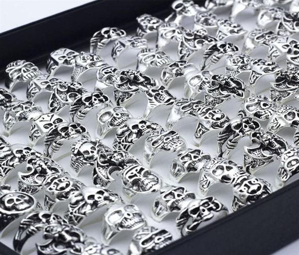 50pcs skull skeleton gothic alloy rings punk style rings for mens womens whole jewelry lots281s3370009, Golden;silver
50pcs skull skeleton gothic alloy rings punk style rings for mens womens whole jewelry lots281s3370009, Golden;silver