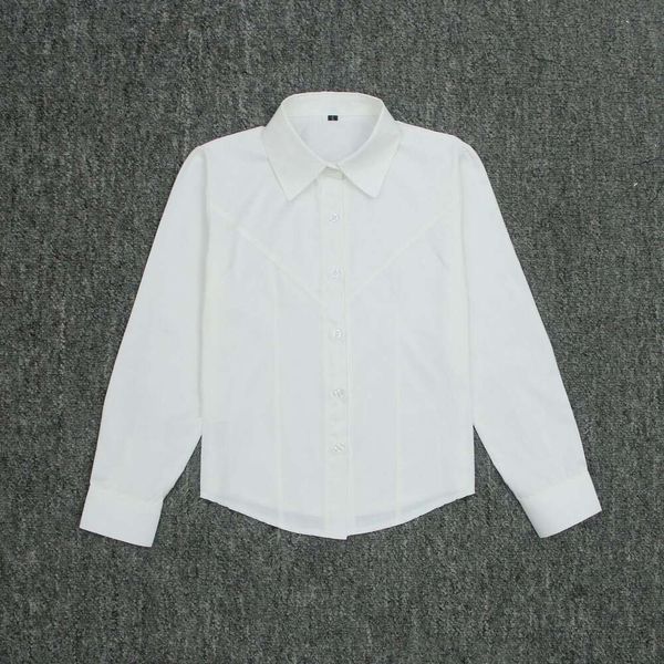 womens shirt waist school all match seamless long sleeves pure color campus style, White
womens shirt waist school all match seamless long sleeves pure color campus style, White