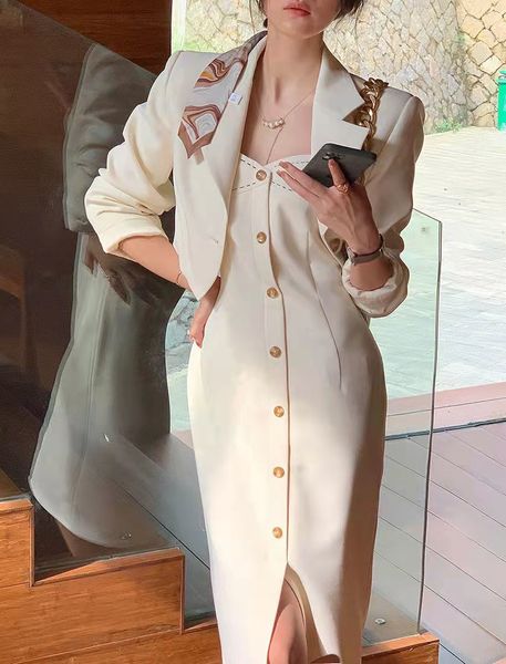 two piece dress women highend suspender blazer suits womens spring fashion style temperament suit dress with coat 230810, White
two piece dress women highend suspender blazer suits womens spring fashion style temperament suit dress with coat 230810, White