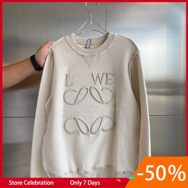 high version sweatshirt sweater autumn and winter embroidery round neck long sleeve lowe reverse wearing sweater men's women's ove, White
high version sweatshirt sweater autumn and winter embroidery round neck long sleeve lowe reverse wearing sweater men's women's ove, White