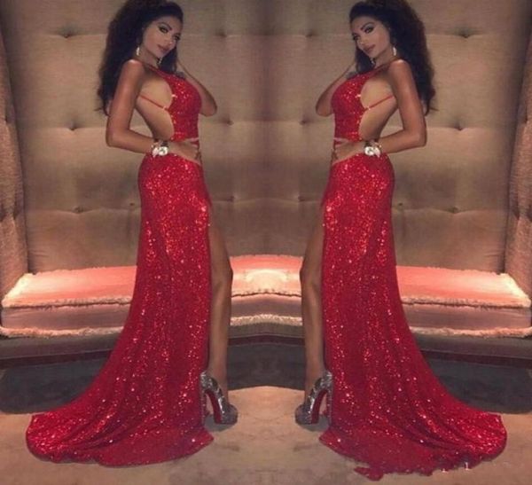 glittering mermaid red sequined prom dresse 2019 deep vneck open backless party dress side split sweep train formal evening 9738640, Black
glittering mermaid red sequined prom dresse 2019 deep vneck open backless party dress side split sweep train formal evening 9738640, Black