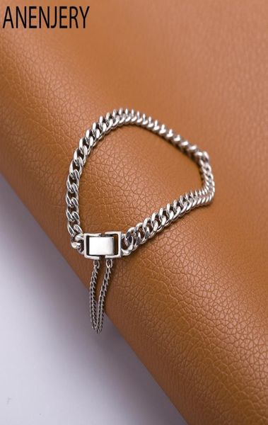 925 sterling silver fashion vintage tank chain thai silver bracelet for women men adjustable bracelets jewelry sb4072143522, Black
925 sterling silver fashion vintage tank chain thai silver bracelet for women men adjustable bracelets jewelry sb4072143522, Black