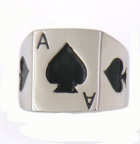 fanssteel stainless steel vintage mens or wemens jewelry signet classic poker spade a lucky ring 13w771878699, Silver
fanssteel stainless steel vintage mens or wemens jewelry signet classic poker spade a lucky ring 13w771878699, Silver