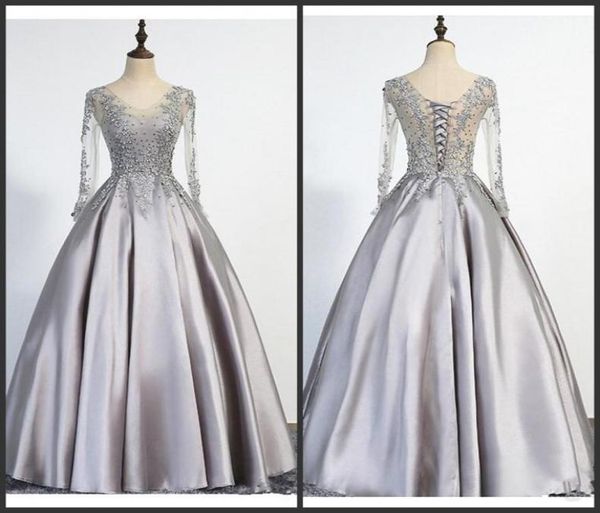 elegant plus size silver evening dresses long 2020 new long sleeves scoop lace up floor length appliques beading real picture prom9388736, Black;red
elegant plus size silver evening dresses long 2020 new long sleeves scoop lace up floor length appliques beading real picture prom9388736, Black;red