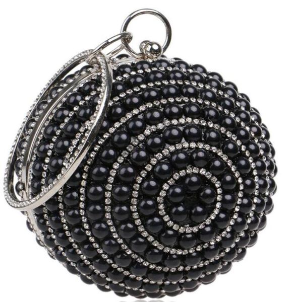 the latest 3 colors european and american round handbag ladies pearl dress hand holding evening bag8175311, Black
the latest 3 colors european and american round handbag ladies pearl dress hand holding evening bag8175311, Black
