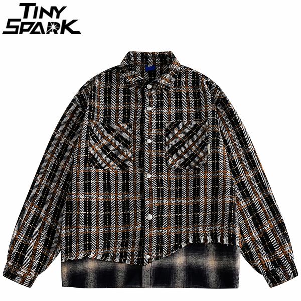 mens jackets men streetwear vintage plaid jacket ripped patchwork pocket coat checkered harajuku retro loose shirt y2k 230810, Black;brown
mens jackets men streetwear vintage plaid jacket ripped patchwork pocket coat checkered harajuku retro loose shirt y2k 230810, Black;brown