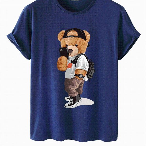 men's t-shirts high-quality street selfie bear print cotton short-sleeved o-neck loose casual t-shirt female oversized co269w, White;black
men's t-shirts high-quality street selfie bear print cotton short-sleeved o-neck loose casual t-shirt female oversized co269w, White;black