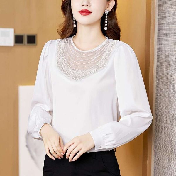 spring and autumn style temperament womens blouses fashionable western all matching chiffon shirt t, White
spring and autumn style temperament womens blouses fashionable western all matching chiffon shirt t, White
