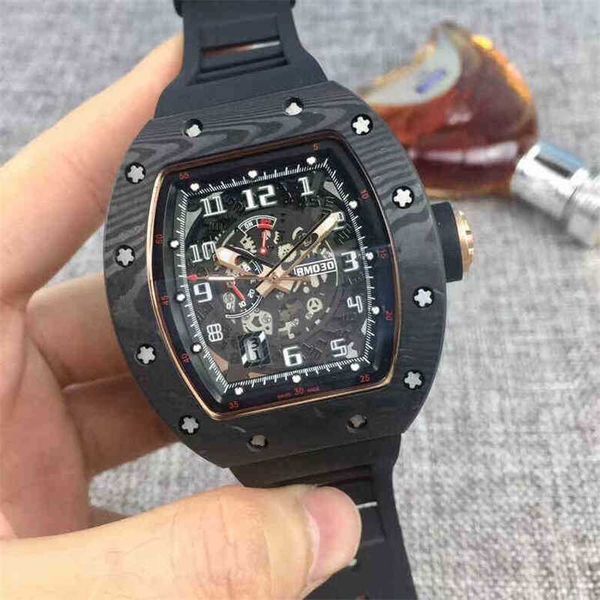 watches wristwatch luxury richa milles designer men's automatic mechanical watch carbon fiber hollow out personalized tape calendar wat
watches wristwatch luxury richa milles designer men's automatic mechanical watch carbon fiber hollow out personalized tape calendar wat