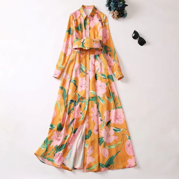 european and american women's clothing 2023 autumn new long sleeve lapel orange print fashion single breasted belt dress xxl, Black;gray
european and american women's clothing 2023 autumn new long sleeve lapel orange print fashion single breasted belt dress xxl, Black;gray