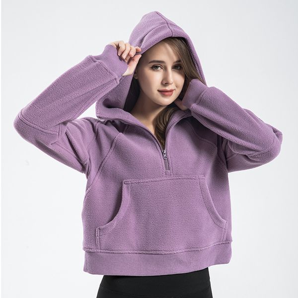 women's sports half zippered hoodie loose set wrinkle resistant fleece insulation fitness jacket wool
women's sports half zippered hoodie loose set wrinkle resistant fleece insulation fitness jacket wool
