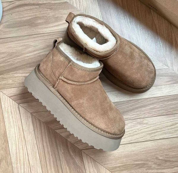 2022 australia designer ultra mini platform boot woman winter ankle snow boots thick bottom real leather warm fluffy booties with fur75, Black
2022 australia designer ultra mini platform boot woman winter ankle snow boots thick bottom real leather warm fluffy booties with fur75, Black