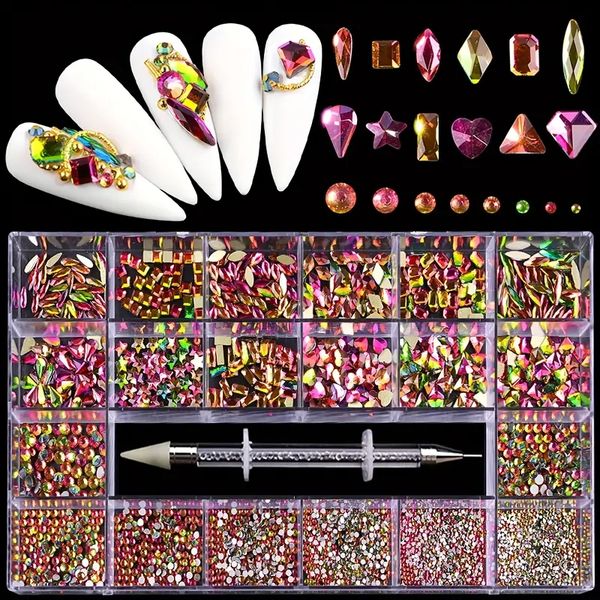 21-grid 3d multi-shape 3d flat back nail rhinestones - perfect for diy crafts, face, clothes & manicure decoration
21-grid 3d multi-shape 3d flat back nail rhinestones - perfect for diy crafts, face, clothes & manicure decoration