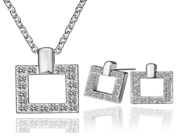 18k platinum plated fashion women square jewelry sets austrian crystal pendant necklaces stud earrings for women4279962, Silver
18k platinum plated fashion women square jewelry sets austrian crystal pendant necklaces stud earrings for women4279962, Silver