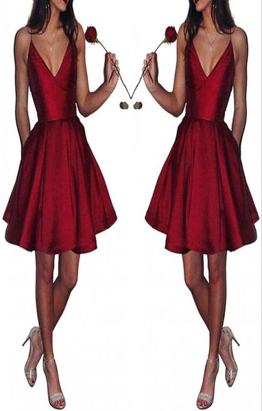 v neck satin short homecoming dresses spaghetti straps a line knee length formal party gowns short prom dresses bm04489430107, Blue;pink
v neck satin short homecoming dresses spaghetti straps a line knee length formal party gowns short prom dresses bm04489430107, Blue;pink