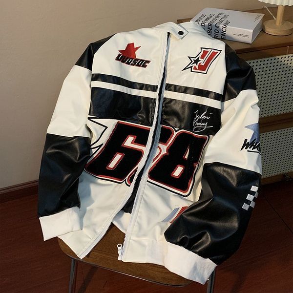 womens jackets american hip hop racing coat motorcycle leather jacket men group vintage embroidery loose casual windproof punk vibe jacket3x, Black;brown
womens jackets american hip hop racing coat motorcycle leather jacket men group vintage embroidery loose casual windproof punk vibe jacket3x, Black;brown