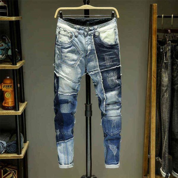 men jeans splice jean homme skinny denim ripped spijkerbroeken heren biker stretch pants slim fit trousers warm pantalon luxe h111176y, Blue
men jeans splice jean homme skinny denim ripped spijkerbroeken heren biker stretch pants slim fit trousers warm pantalon luxe h111176y, Blue