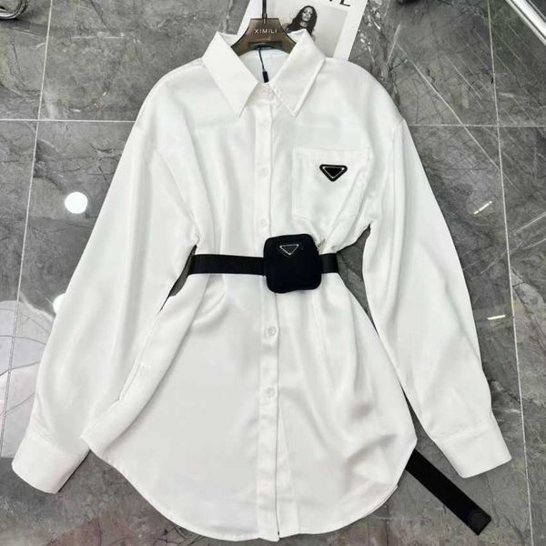 sashes blouse for womens designers triangle letter shirts quality chiffon women's blouses coat with waist bag sml, White
sashes blouse for womens designers triangle letter shirts quality chiffon women's blouses coat with waist bag sml, White