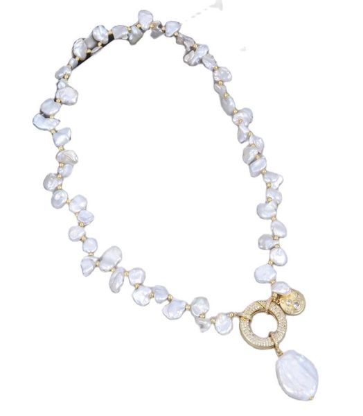 guaiguai jewelry natural freshwater cultured white keshi pearl choker necklace coin pearl charm pendant 18quot for women9375022, Silver
guaiguai jewelry natural freshwater cultured white keshi pearl choker necklace coin pearl charm pendant 18quot for women9375022, Silver