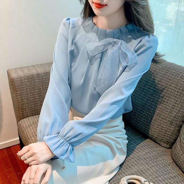 bow knot long sleeved chiffon shirt early autumn style slimmer all matching fashionable temperament western, White
bow knot long sleeved chiffon shirt early autumn style slimmer all matching fashionable temperament western, White