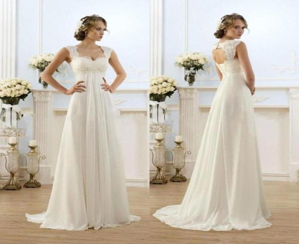 2021 new romantic beach aline wedding dresses cap sleeve keyhole lace up backless chiffon summer floor length bridal gowns3866492, White
2021 new romantic beach aline wedding dresses cap sleeve keyhole lace up backless chiffon summer floor length bridal gowns3866492, White