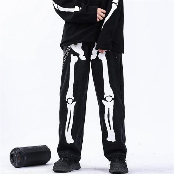 reflective skeleton print black jeans for men 2021 fashion trend straight leg hip hop denim pants teens baggy streetwear clothes m205g, Blue
reflective skeleton print black jeans for men 2021 fashion trend straight leg hip hop denim pants teens baggy streetwear clothes m205g, Blue