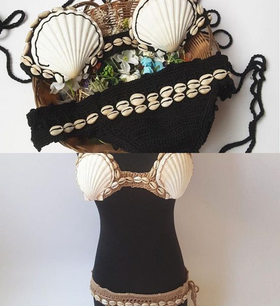 shell bikini 2019 women bikini set crochet swimsuit handmade knit two pieces swimwear strappy bathing suit women beachwear l02232995183, White;black
shell bikini 2019 women bikini set crochet swimsuit handmade knit two pieces swimwear strappy bathing suit women beachwear l02232995183, White;black