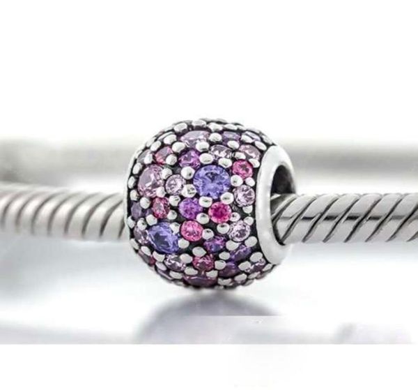 925 sterling silver pink and purple pave lights bead fits european p jewelry charm bracelets1399536, Black
925 sterling silver pink and purple pave lights bead fits european p jewelry charm bracelets1399536, Black