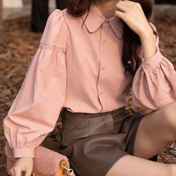 mystery show puff sleeve shirt for women spring and autumn korean slim lace inner pink lantern, White
mystery show puff sleeve shirt for women spring and autumn korean slim lace inner pink lantern, White
