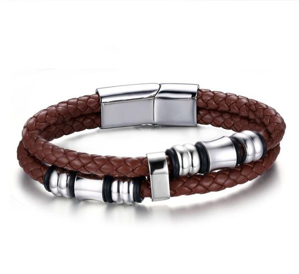 jewelry men vintage leather bracelet wrap band double braided rope stainless steel bangle brown with 8quotinch2707690, Golden;silver
jewelry men vintage leather bracelet wrap band double braided rope stainless steel bangle brown with 8quotinch2707690, Golden;silver