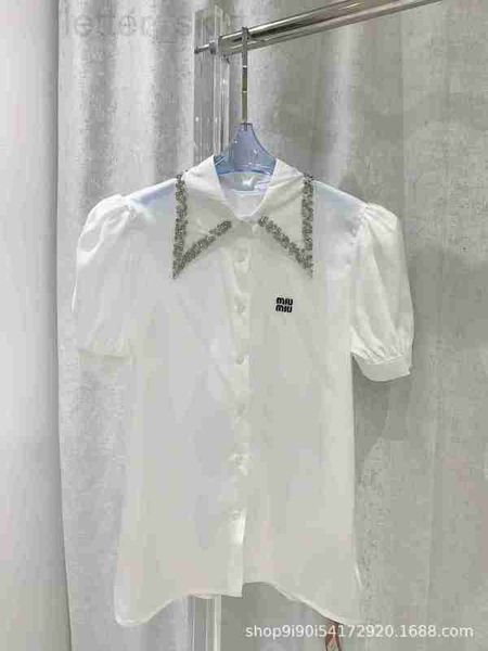 women's blouses & shirts designer polo collar beaded water diamond decorative bubble short sleeve shirt with perfect right angle should, White
women's blouses & shirts designer polo collar beaded water diamond decorative bubble short sleeve shirt with perfect right angle should, White