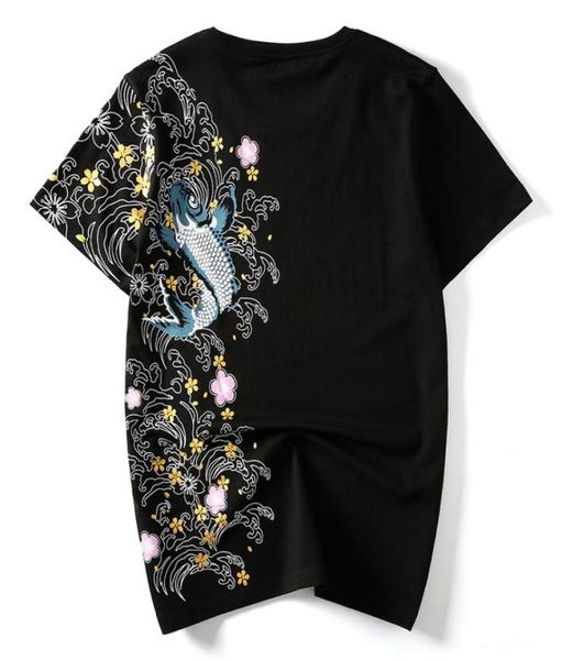 man039s summer printed fish cotton embroidery tshirs lady039s chinese style street hip hop clothing retail te8742057, White;black
man039s summer printed fish cotton embroidery tshirs lady039s chinese style street hip hop clothing retail te8742057, White;black