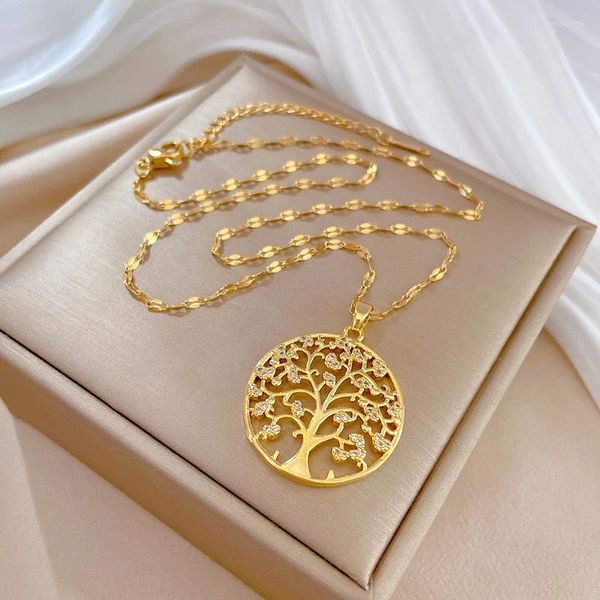 pendant necklaces tree of life necklace stainless steel gold plated jewelry cubic zirconia paved large family for woman accessories, Silver
pendant necklaces tree of life necklace stainless steel gold plated jewelry cubic zirconia paved large family for woman accessories, Silver