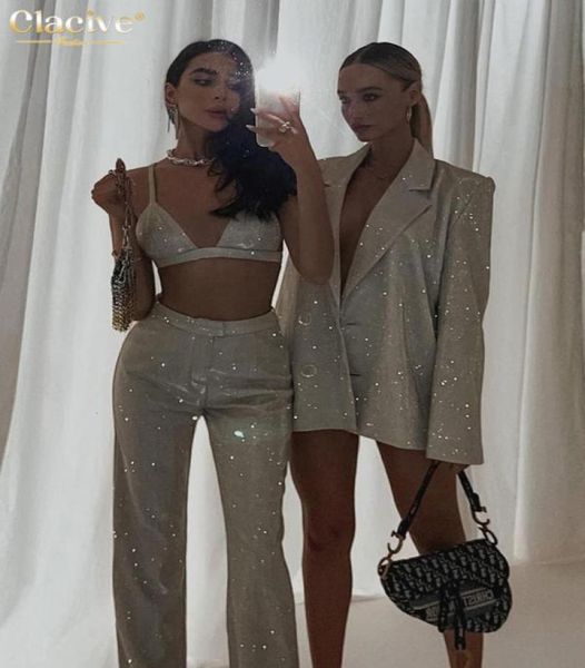 women s two piece pants clacive glitter sleeveless crop set women summer high waist bodycon straight trouser suits 2211183731775, White
women s two piece pants clacive glitter sleeveless crop set women summer high waist bodycon straight trouser suits 2211183731775, White