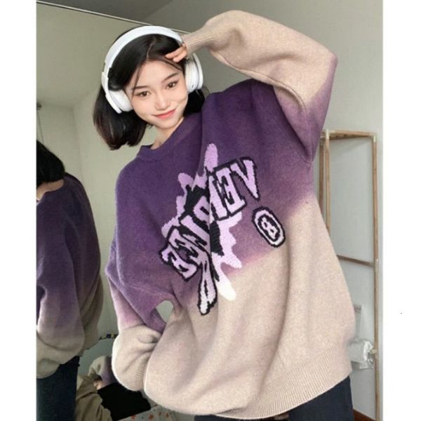womens sweaters deeptown kpop hippie oversize sweater women vintage harajuku letter gradient knitted american streetwear long sleeve jumper, White;black
womens sweaters deeptown kpop hippie oversize sweater women vintage harajuku letter gradient knitted american streetwear long sleeve jumper, White;black