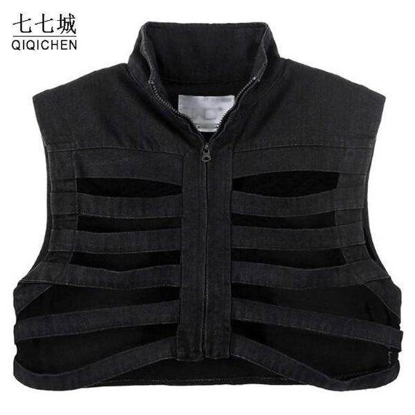 men's vests high street denim vest men washed skeleton hollowed out standing collar jacket vintage loose sleeveless coats spring 230810, Black;white
men's vests high street denim vest men washed skeleton hollowed out standing collar jacket vintage loose sleeveless coats spring 230810, Black;white