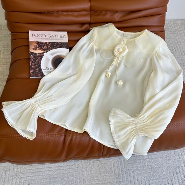 european fashion brand autumn white three-dimensional flower bow tie design top
european fashion brand autumn white three-dimensional flower bow tie design top