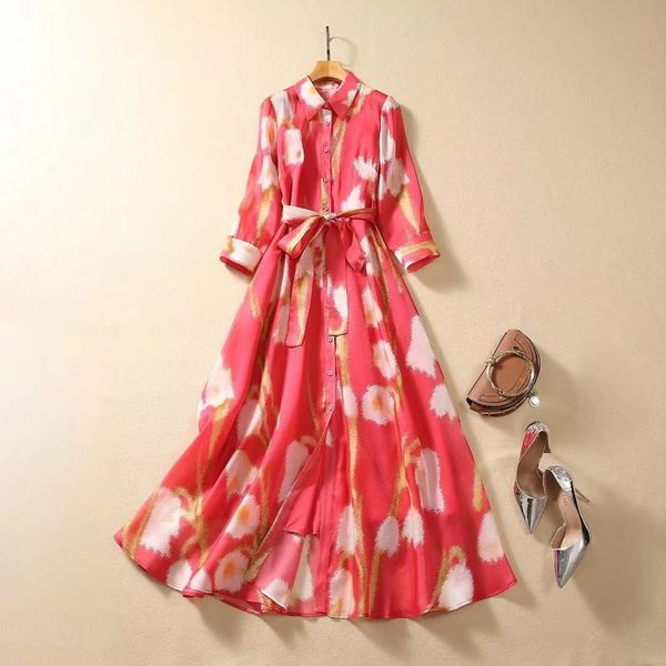 european and american women's clothing 2023 autumn new nine-quarter sleeve lapel red print fashion belt pleated dress xxl, Black;gray
european and american women's clothing 2023 autumn new nine-quarter sleeve lapel red print fashion belt pleated dress xxl, Black;gray
