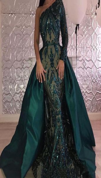 2019 new luxury dark green evening dresses one shoulder zuhair murad dresses mermaid sequined prom gown with detachable train cust1106515, Black;red
2019 new luxury dark green evening dresses one shoulder zuhair murad dresses mermaid sequined prom gown with detachable train cust1106515, Black;red