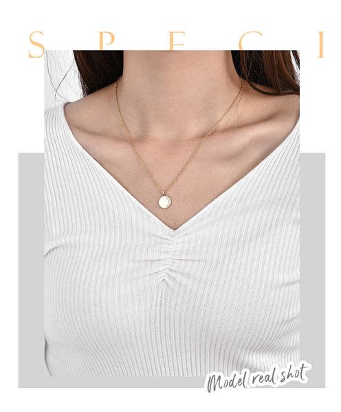 pendant necklaces n0127 simple women's round card diamond necklace ins style necklace overlay clavicle chain jewelry, Silver
pendant necklaces n0127 simple women's round card diamond necklace ins style necklace overlay clavicle chain jewelry, Silver