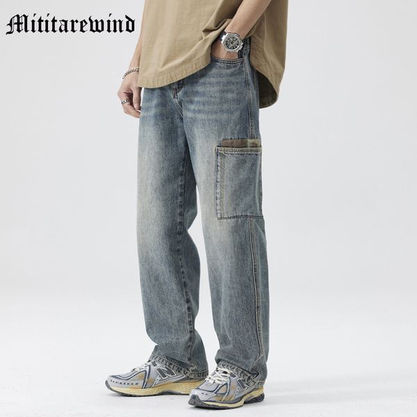 men's jeans american style cargo wide leg pants big porkets design denim vintage hip hop loose straight youth trousers 230810, Blue
men's jeans american style cargo wide leg pants big porkets design denim vintage hip hop loose straight youth trousers 230810, Blue
