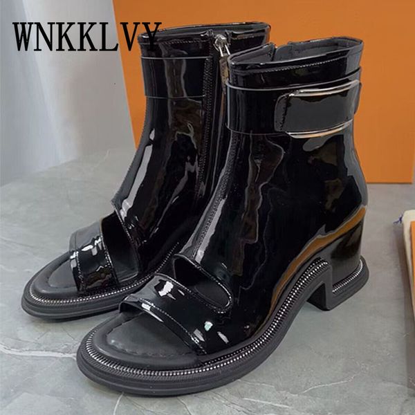 boots 2023 belt buckle decor short boot women's open toe sandals casual vacation party high heels summer ankle cool 230810, Black
boots 2023 belt buckle decor short boot women's open toe sandals casual vacation party high heels summer ankle cool 230810, Black