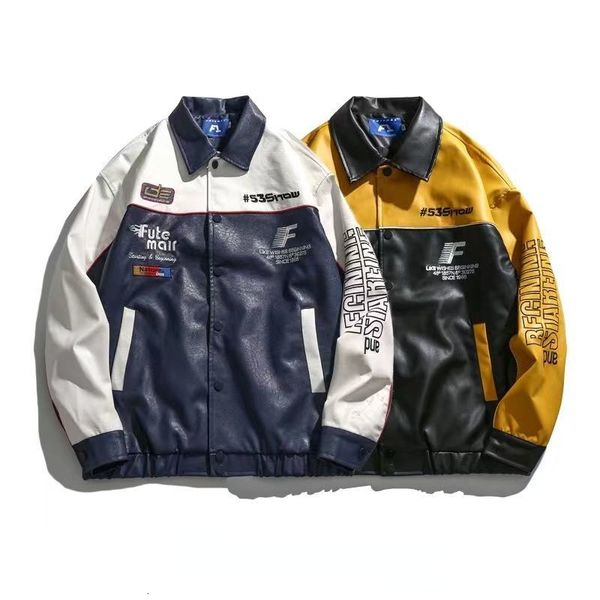 mens jackets american trend brand pu leather lapel jacket mens spring couple color matching loose street motorcycle casual 230810, Black;brown
mens jackets american trend brand pu leather lapel jacket mens spring couple color matching loose street motorcycle casual 230810, Black;brown