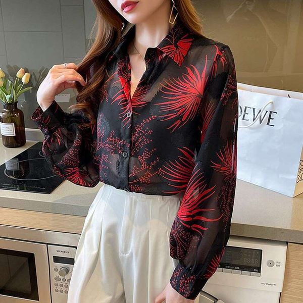 autumn style womens blouses jacquard cut flower micro see through shirt universal sunscreen, White
autumn style womens blouses jacquard cut flower micro see through shirt universal sunscreen, White