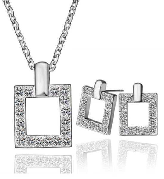 18k platinum plated fashion women square jewelry sets austrian crystal pendant necklaces stud earrings for women7475726, Silver
18k platinum plated fashion women square jewelry sets austrian crystal pendant necklaces stud earrings for women7475726, Silver