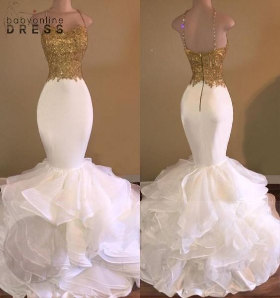 gold lace appliques beadings mermaid prom dresses spaghetti strap sleeveless ruffles long evening gowns custom made vestidos 6736005, Black
gold lace appliques beadings mermaid prom dresses spaghetti strap sleeveless ruffles long evening gowns custom made vestidos 6736005, Black