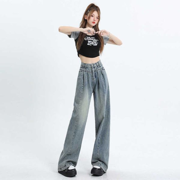 purple brand 2023 early autumn new straight wide leg jeans women's high waist versatile loose drop floor dragging pants show thin pants, Blue
purple brand 2023 early autumn new straight wide leg jeans women's high waist versatile loose drop floor dragging pants show thin pants, Blue