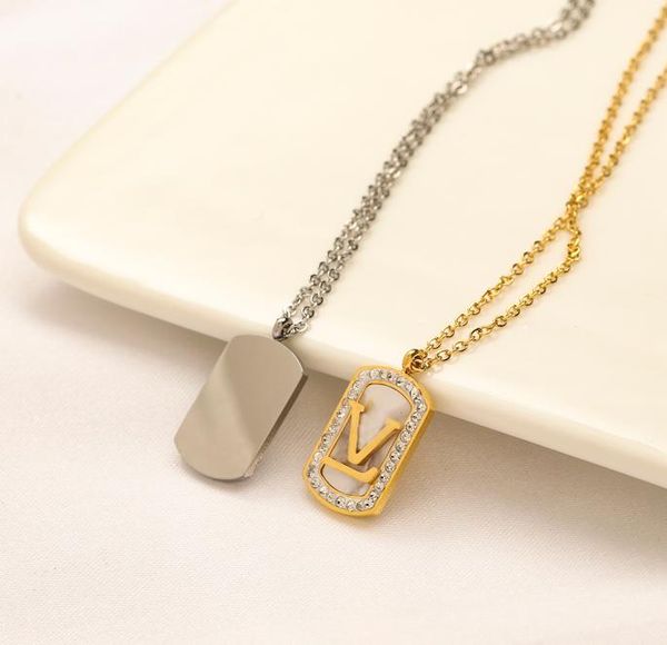never fading 18k gold plated luxury brand designer pendants necklaces crystal stainless steel letter choker pendant necklace chain6011580, Silver
never fading 18k gold plated luxury brand designer pendants necklaces crystal stainless steel letter choker pendant necklace chain6011580, Silver