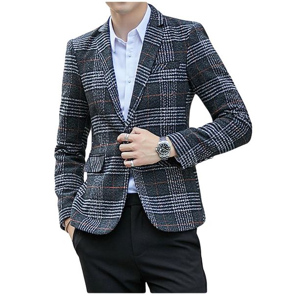men's suits & blazers wool vintage mens plaid stylish casual wedding one button men suit jacket groom blazer tweed hommes sli242n, White;black
men's suits & blazers wool vintage mens plaid stylish casual wedding one button men suit jacket groom blazer tweed hommes sli242n, White;black